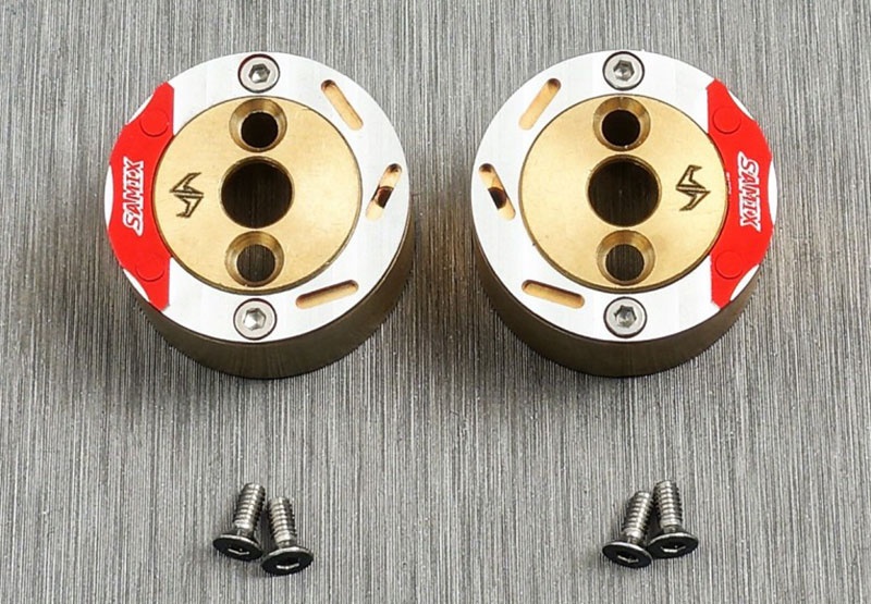 SAMIX Brems-Adapter Messing gold hi. Set, Bremsscheibe mit Sattel für Traxxas TRX-4M TRX4M-4415GFS
