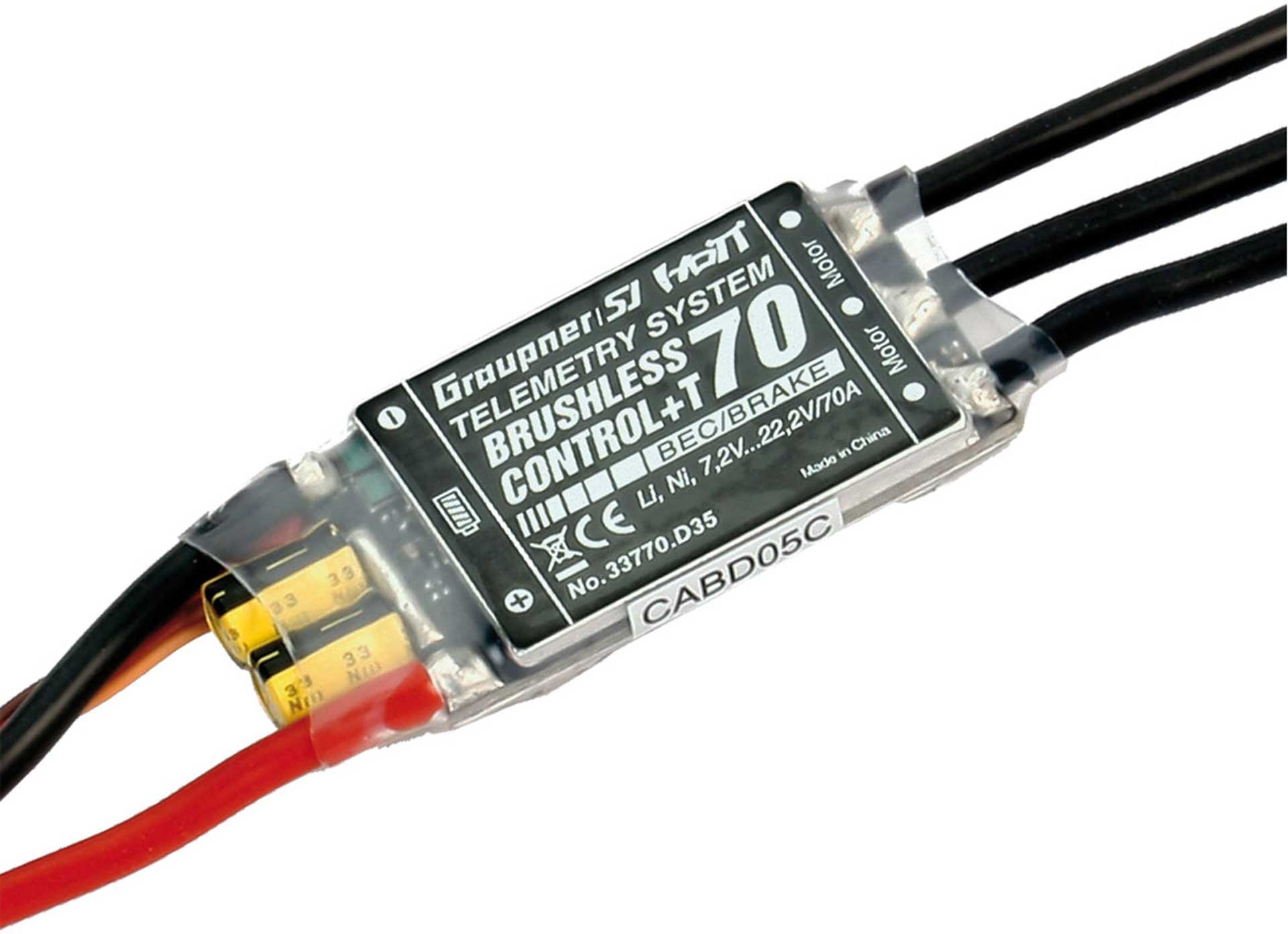 GRAUPNER BRUSHLESS CONTROL+ T 70 BEC XT-60 2-6S REGLER 33770.D35