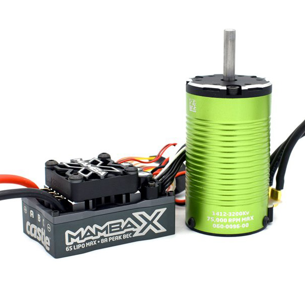 Castle MAMBA X SCT Sensor WP ESC 25,2v & 1412-2100KV 5mm Combo 010-0155-15