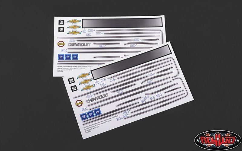 RC4WD Chevrolet Blazer Decal Sheet Set for Chevy Blazer Body Z-B0123
