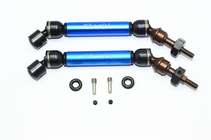GPM Stahl CVD Achse mit Alu-Antriebswelle und Hex vorn blau Traxxas Slash/Stampede 4x4