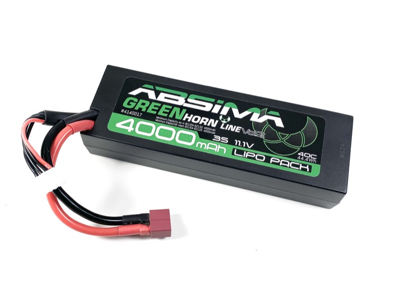 Absima Greenhorn Vol.2 LiPo Stick Pack 11.1V-40C 4000 Hardcase Low Profile (T-Plug)  4140017