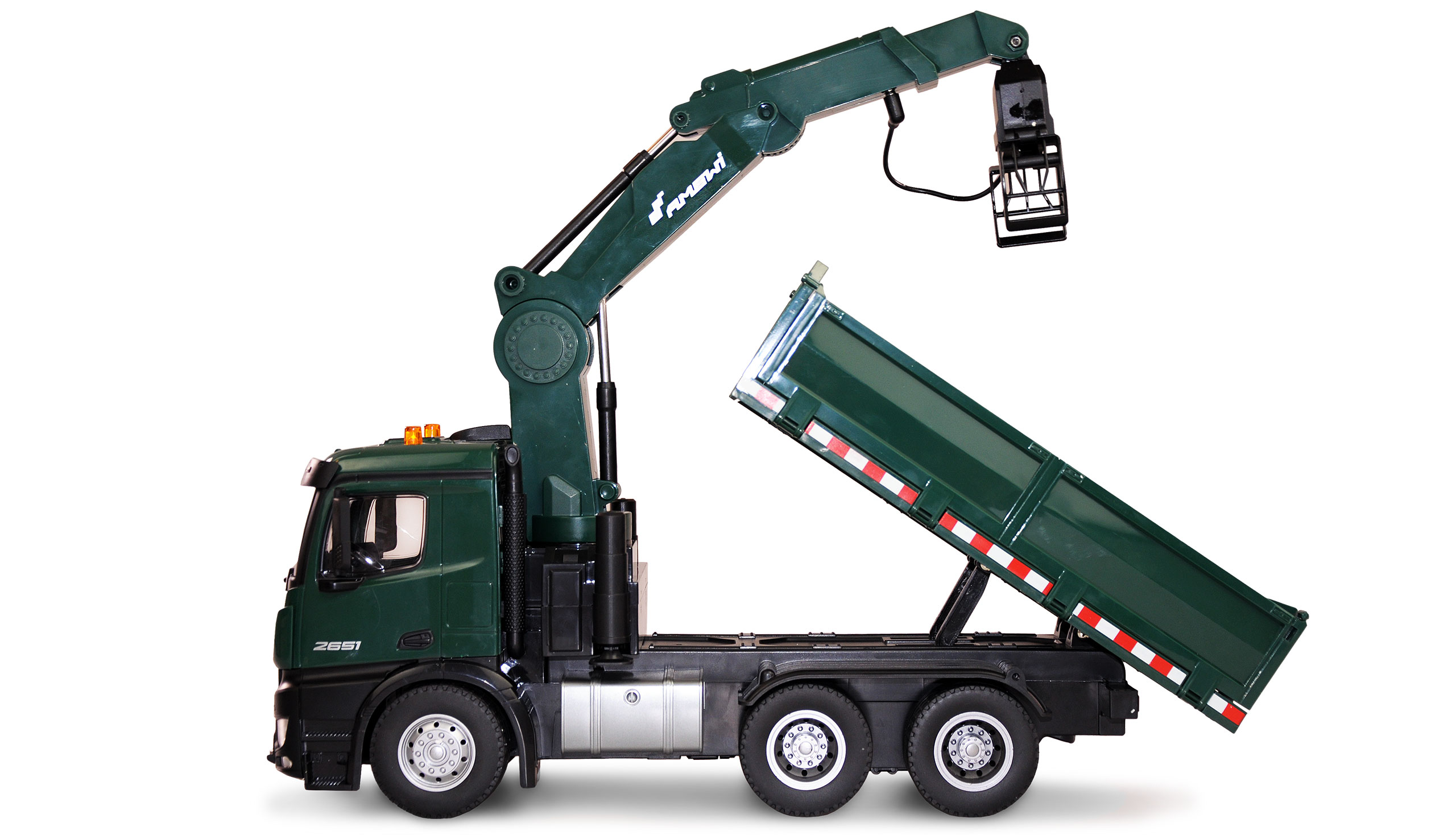 Amewi Mercedes-Benz Arocs Lizenz Kranwagen mit Kipper RTR grün 22568 - Abbildung 3