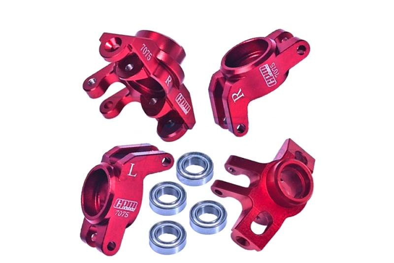 GPM Lenkhebel und Radträger Alu 7075-T6 rot mit Lager für ARRMA 1/18 Granite 4WD MGG2122R