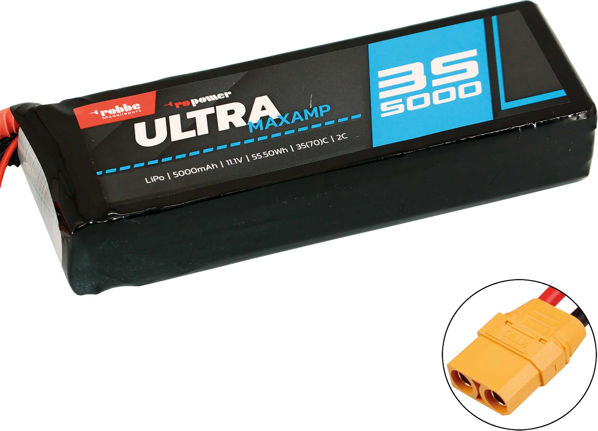 Robbe RO-POWER ULTRA MAXAMP 5000MAH 11,1 VOLT 3S 35(70)C LIPO AKKU XT-90 7372