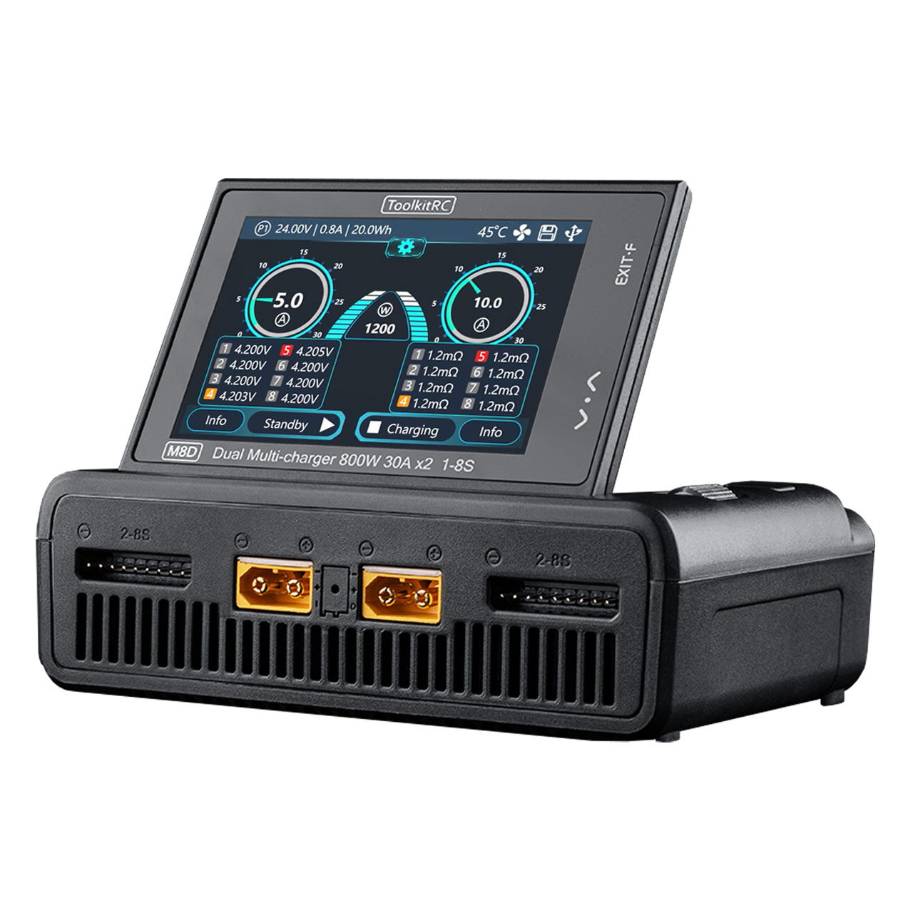 ToolkitRC M8D LiPo 1-8S 30A 2 Kanal Ladegerät DC 10-49V 13000