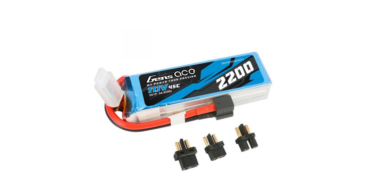 Gens ace Akku LiPo 3S 11.1V-2200-45C (Multi) 106x34x24mm 190g GE1-2200LL-3M-45 - Abbildung 1