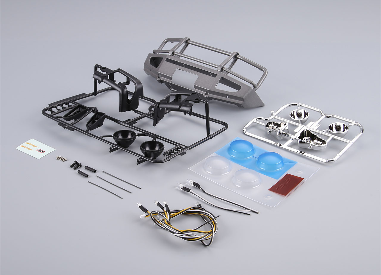 Killerbody Rammschutz mit LED Scheinwerfer Alu silber für Traxxas TRX-4 KB48717
