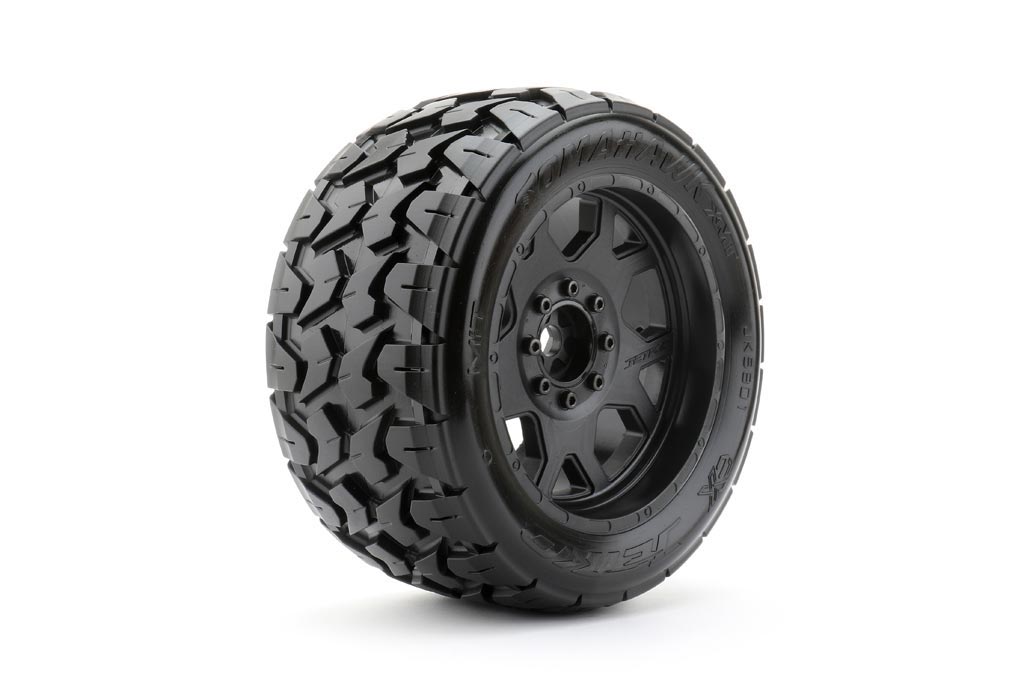 Jetko Extreme X-MT Tyre Tomahawk Belted on TRX Xmaxx Black Rims JK5801CBXMAXX