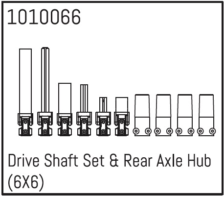 Hobby Plus Drive Shaft Set & Rear Axle Hub (6X6) 240086