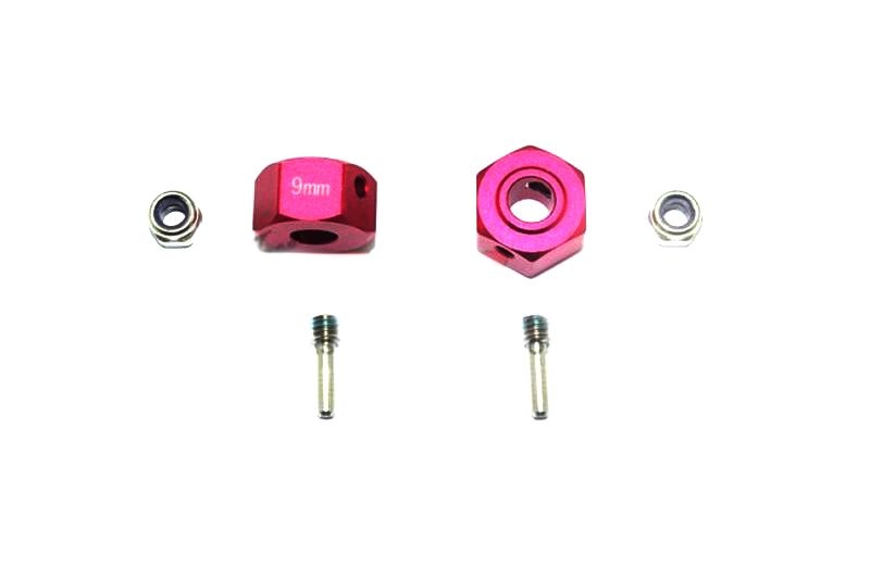 GPM Alu Hex Adapters 12x9mm rot (2 Stk.) ARRMA Granite, Big Rock MAG010/9MMR