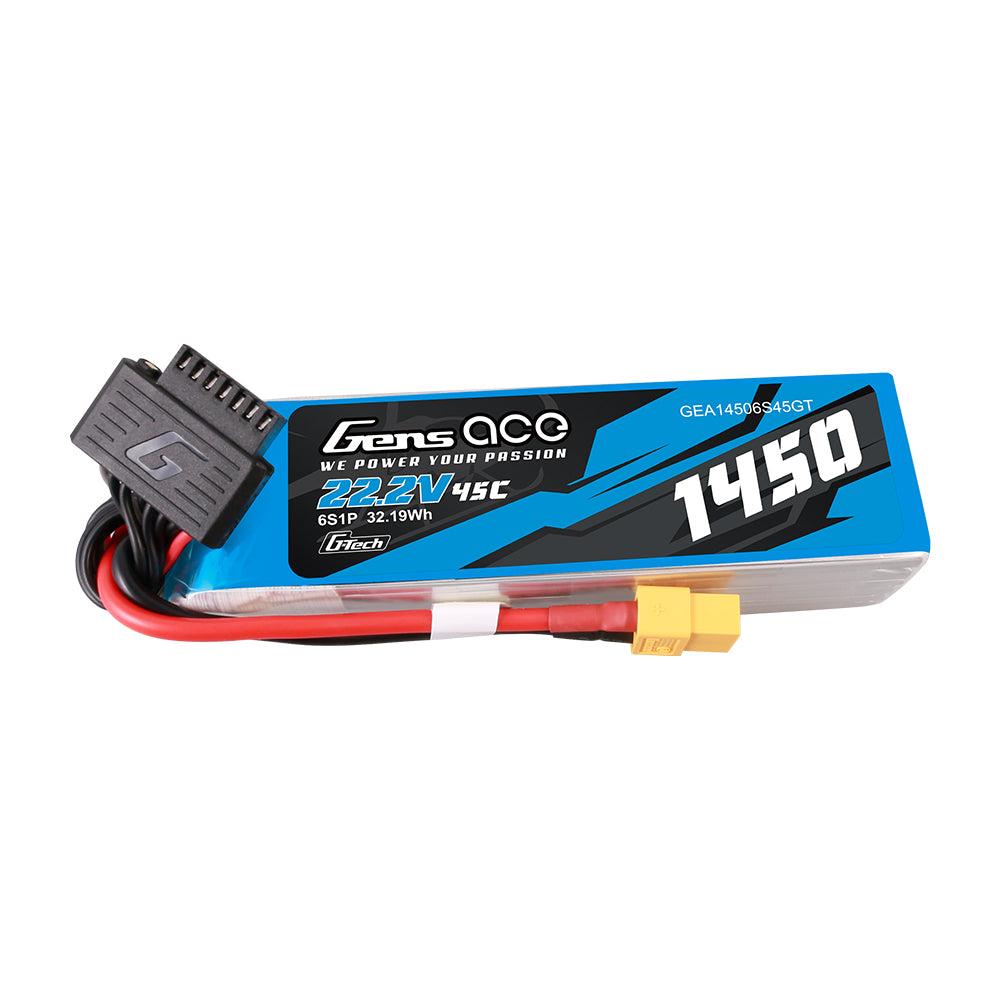 Gens Ace G-Tech 1450mAh 22.2V 45C 6S1P Lipo Akku Pack mit XT60 Stecker GEA14506S45GT