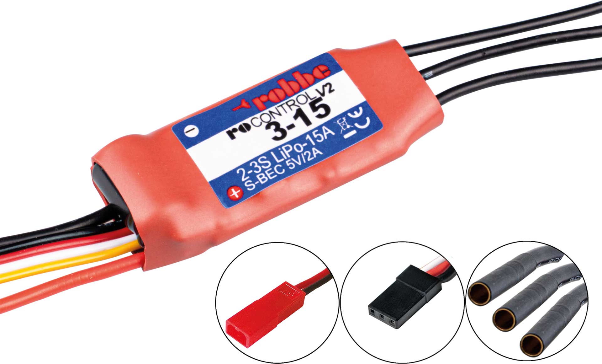 Robbe RO-CONTROL 3-15 V2 2-3S -15(30)A 5V/2A linear BEC Regler 8741