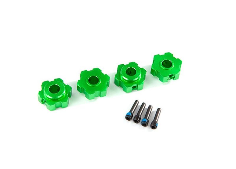 Traxxas Sechskant-Radmitnehmer Alu grün 8956G - Abbildung 1