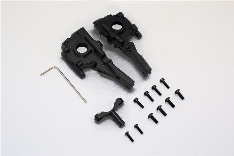 GPM Alu Getriebebox eloxiert vorn schwarz Traxxas 1/16 E-Revo - Abbildung 1