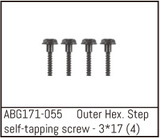 Absima Outer Hex. Step Self-Tapping Screw M3*17 (4PCS) ABG171-055