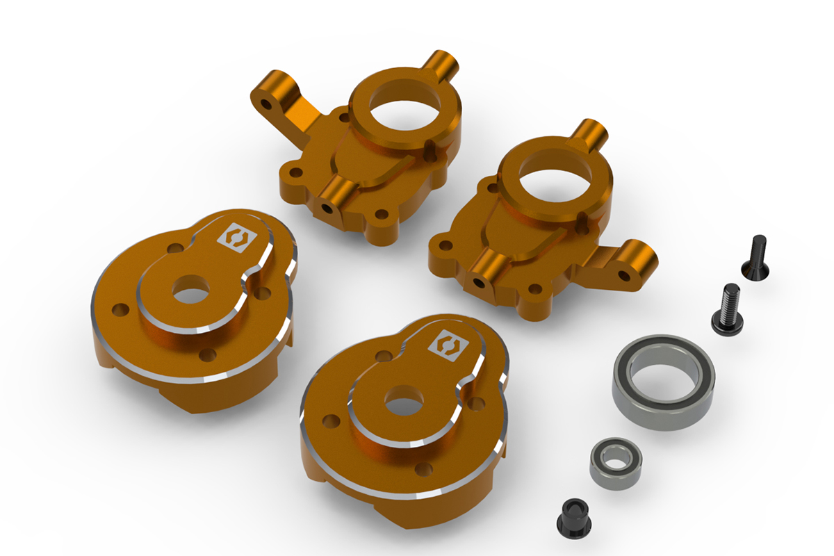 HPI Aluminum Portal Achsen Lenkungsspindel Set (Orange) 161160