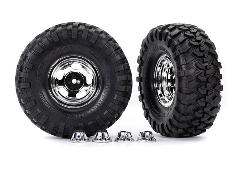 Traxxas Canyon Trail 5.3x2.2 Reifen auf Felgen chrom (2) 8159X