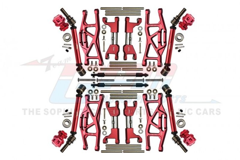 GPM Aluminium Aufhängungs-Set komplett v/h rot Wide-Kit TRX MAXX TXMS100NR