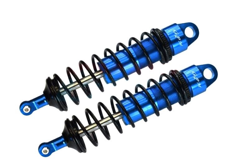 GPM Alum. 6061-T6 Dämpfer 128mm, 6mm Dämpferstange vo. blau Traxxas Sledge