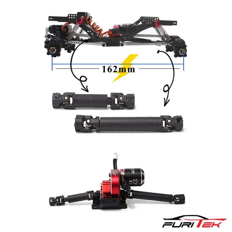 FURITEK high quality plastic driveshaft for Cayman +metal U-joint XL Cayman Pro Parts FUR-2233