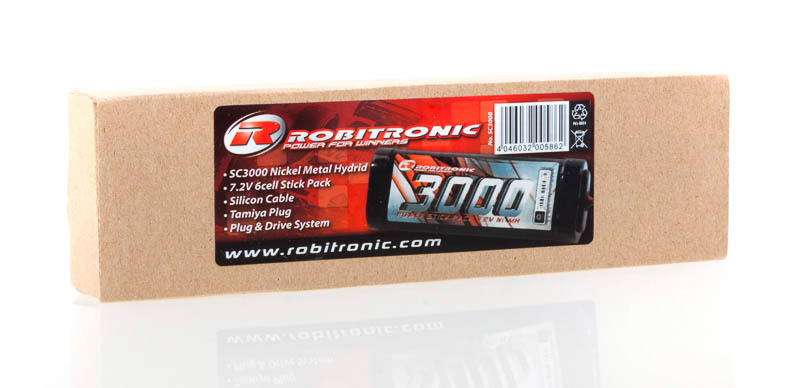Robitronic SC3000 NiMH Akku 3000mAh 7,2V Stick Pack Tamiya Stecker