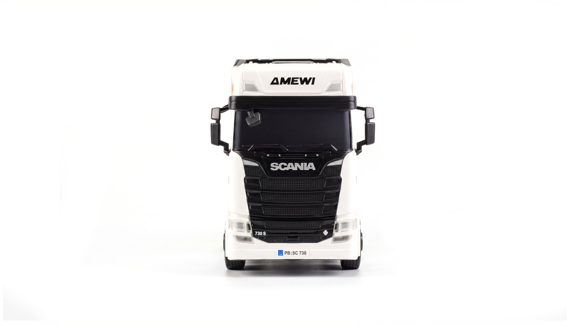 Amewi Scania 730 S Mini LKW mit Kofferauflieger proportional 4WD 1:64 RTR weiß - Abbildung 5
