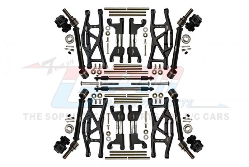 GPM Aluminium Aufhängungs-Set komplett v/h schwarz Wide-Kit TRX MAXX TXMS100NBK