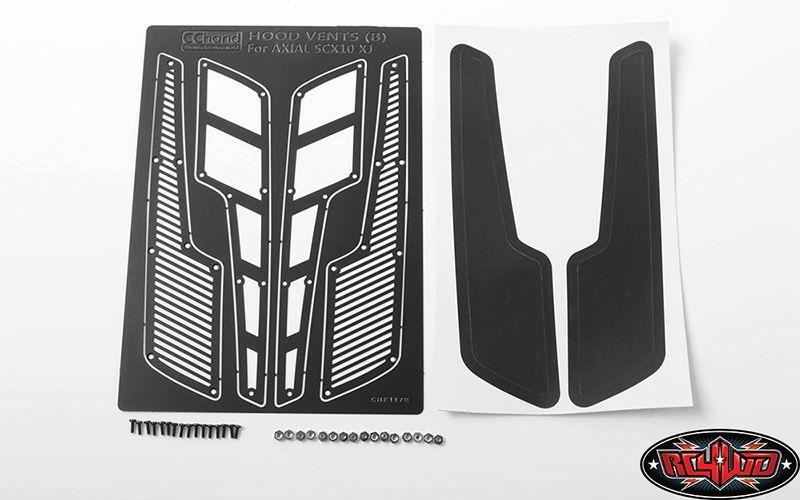 RC4WD Metal Hood Vents for Axial SCX10 XJ (Black Style B) VVV-C0309