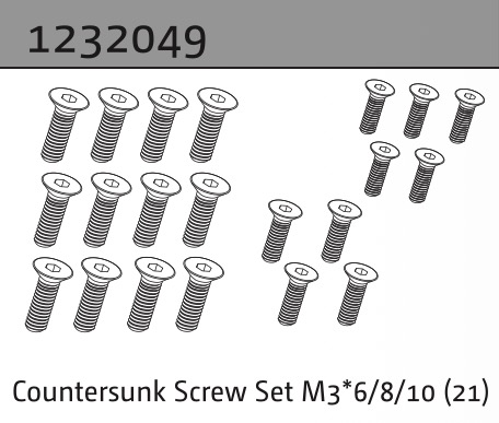 Absima Senkkopfschraubenset M3*6/8/10 (21) 1232049