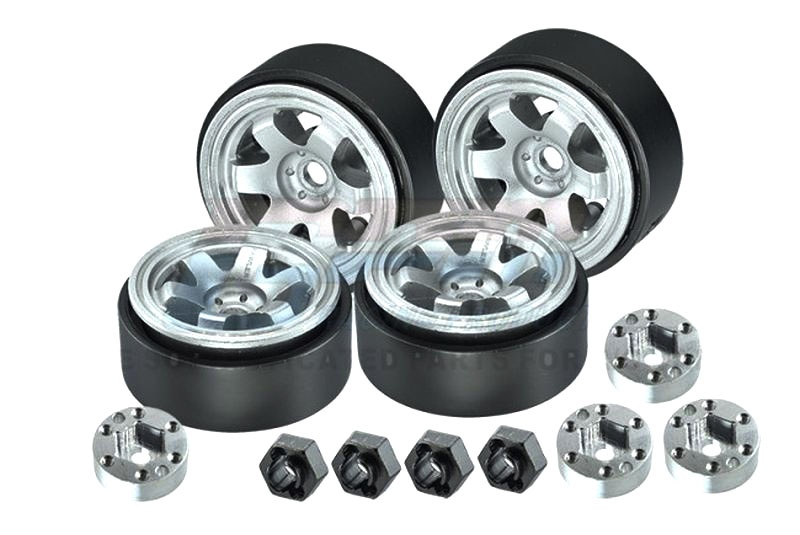 GPM Beadlock 1.0 6-Loch-Felgen Alu silber 26x13,2mm (4) Traxxas-4M, SCX24