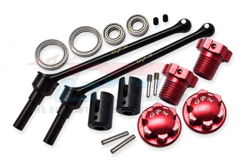 GPM Antriebswellen WIDE mit Radmitnehmer & Muttern rot TRX MAXX (1 Paar v/h) TXMW110F/RSR