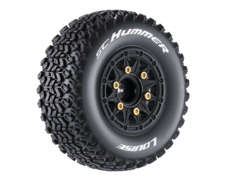 Louise SC-Hummer Reifen soft auf Felge schwarz 12/14/17 mm (2) L-T3224SB