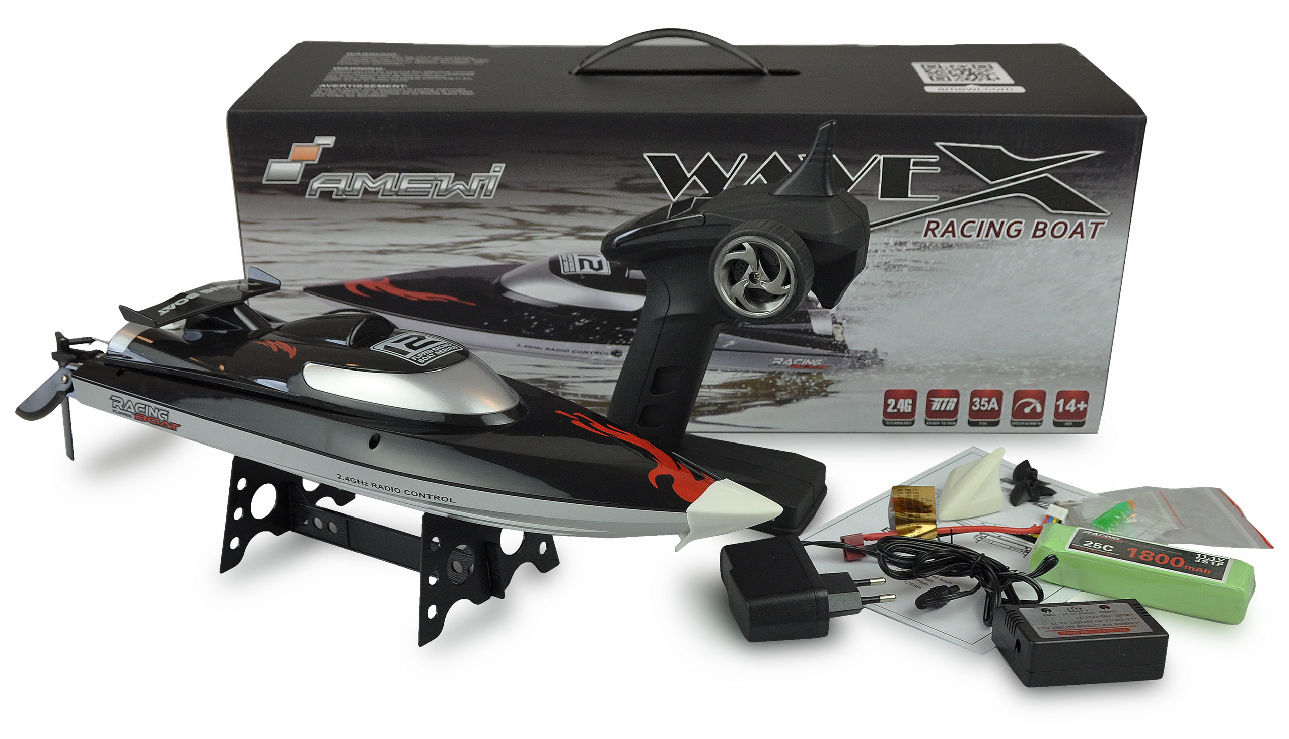Amewi WaveX Boot Brushless 2,4GHz inkl. 1800 LiPo / L 46cm / RTR 26045