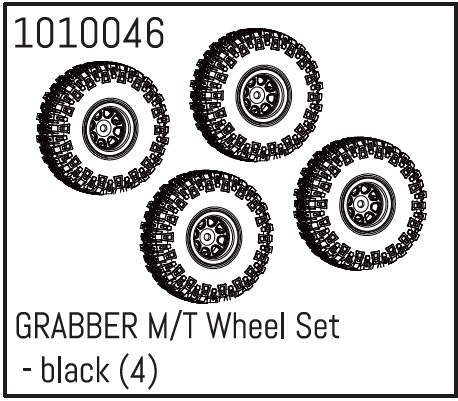Hobby Plus GRABBER M/T Wheel Set - black (4) 240081
