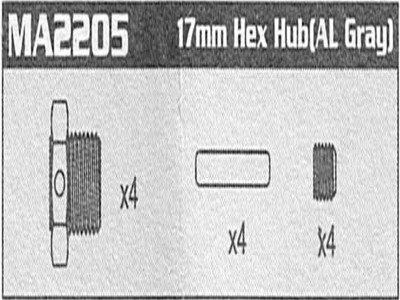 Amewi MA2205 17mm Hex Hub (AL) Raptor MA2205