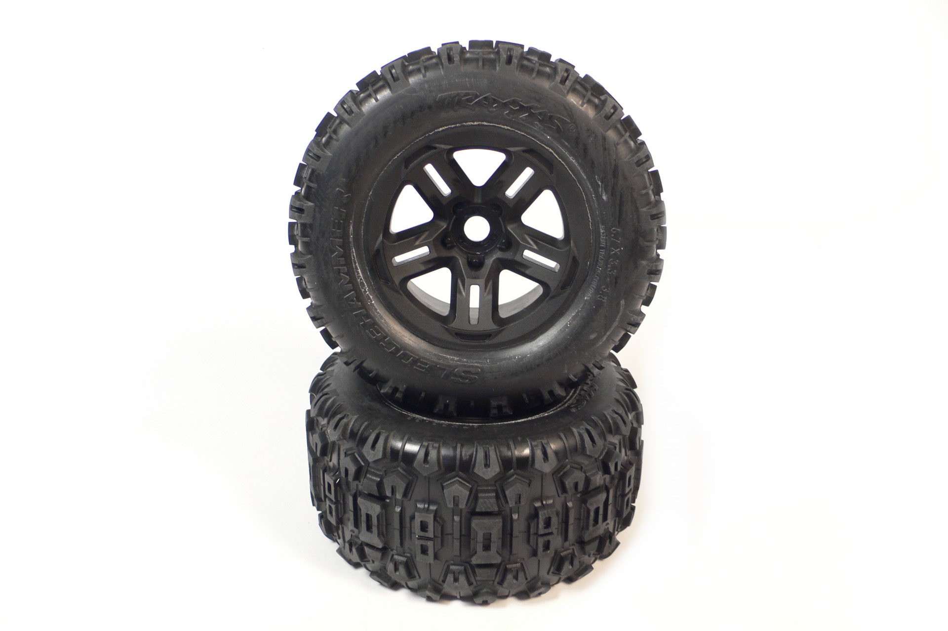 Traxxas Sledge Sledehammer 3,8" Räder 6S 9672 1:7 17mm 2x Reifen und Felgen - Abbildung 1