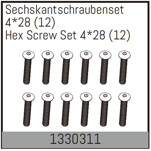 Absima Sechskantschraubenset 4*28 (12 St.) 1330311