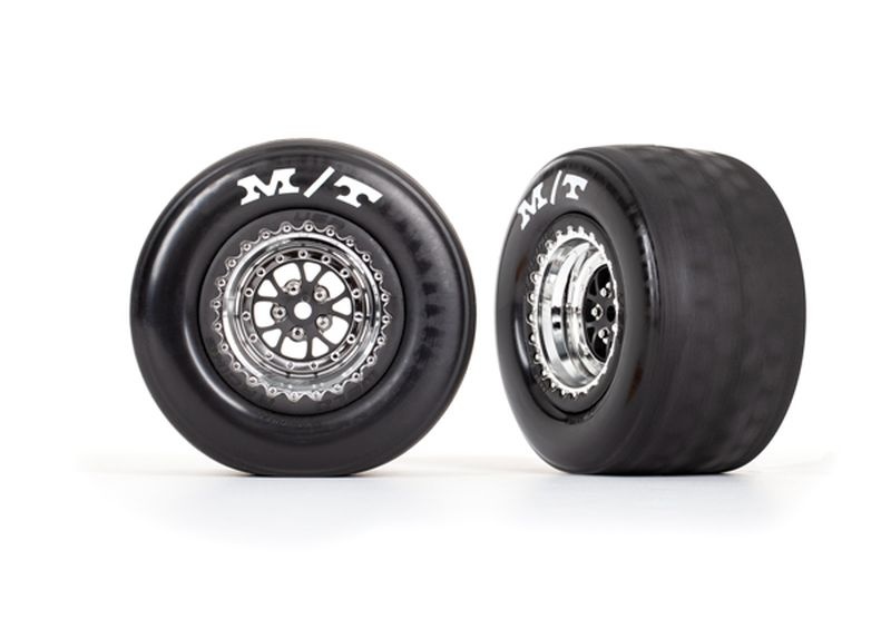 Traxxas Reifen auf Felge montiert chrom hinten (2) 9475R