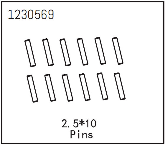 Absima Pins 2.5*12 (12 St.) 1230569