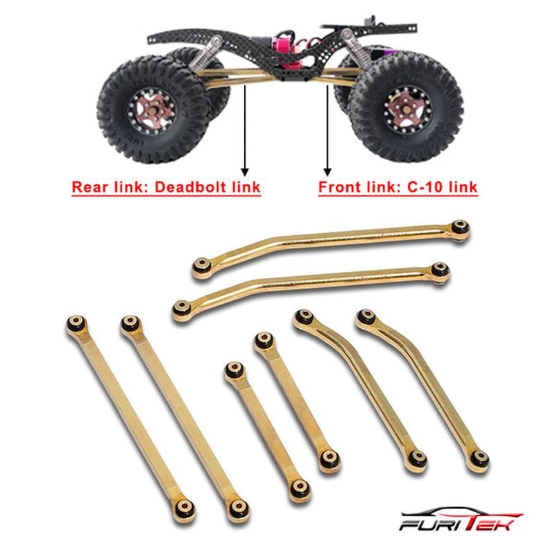 FURITEK Hybrid Brass High clearance links set for scx24 Links - Rock Crawler FUR-2137