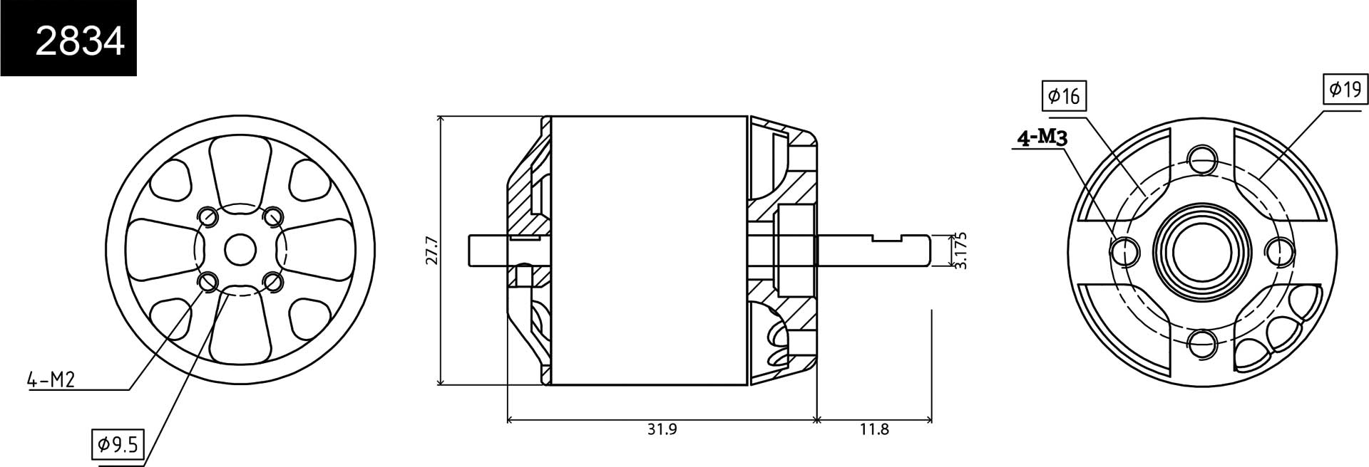 Robbe RO-POWER TORQUE 2834 850 K/V Motor 5831