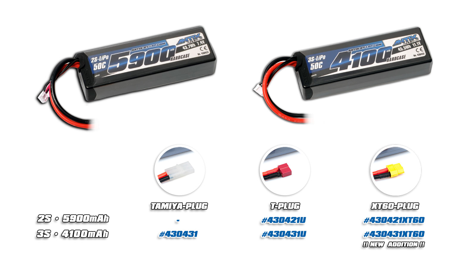 ANTIX by LRP 5900 7.4V 50C LiPo Car Hardcase XT60 Plug