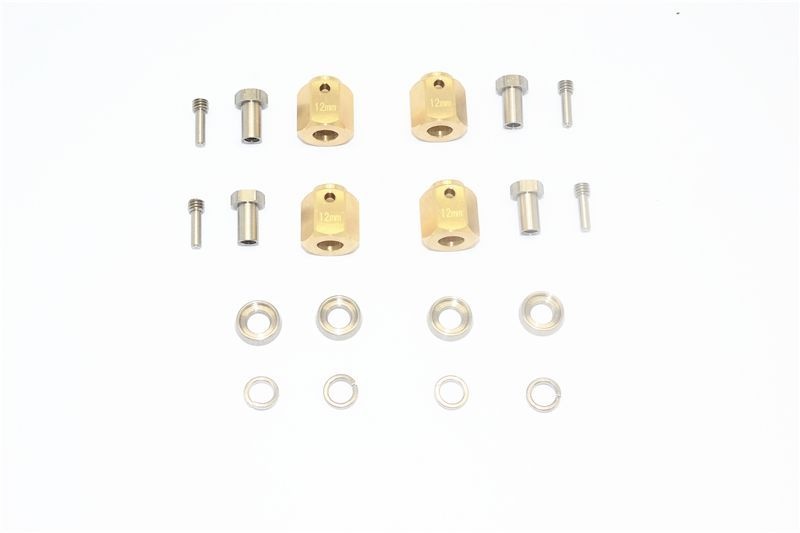 GPM Messing Hex Adapter 12mm (4 Stk.) Traxxas Traxxas4 & 6