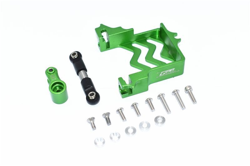 GPM Alu Servobefestigung mit Servohorn und Lenkstange grün Traxxas MAXX TXMS024G