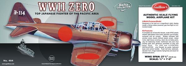 Guillow Mitsubishi WW II Zero Balsabausatz 404