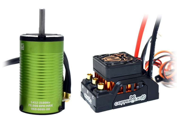 Castle Copperhead 10 Sensored 1412-2100KV 5mm Combo 010-0165-15