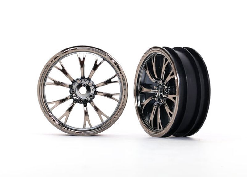 Traxxas Felgen schwarz chrom vorn (2) 9472X - Abbildung 1