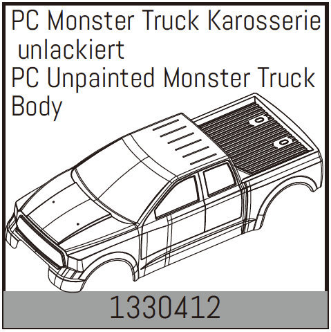 Absima PC Monster Truck Karosserie unlackiert 1330412