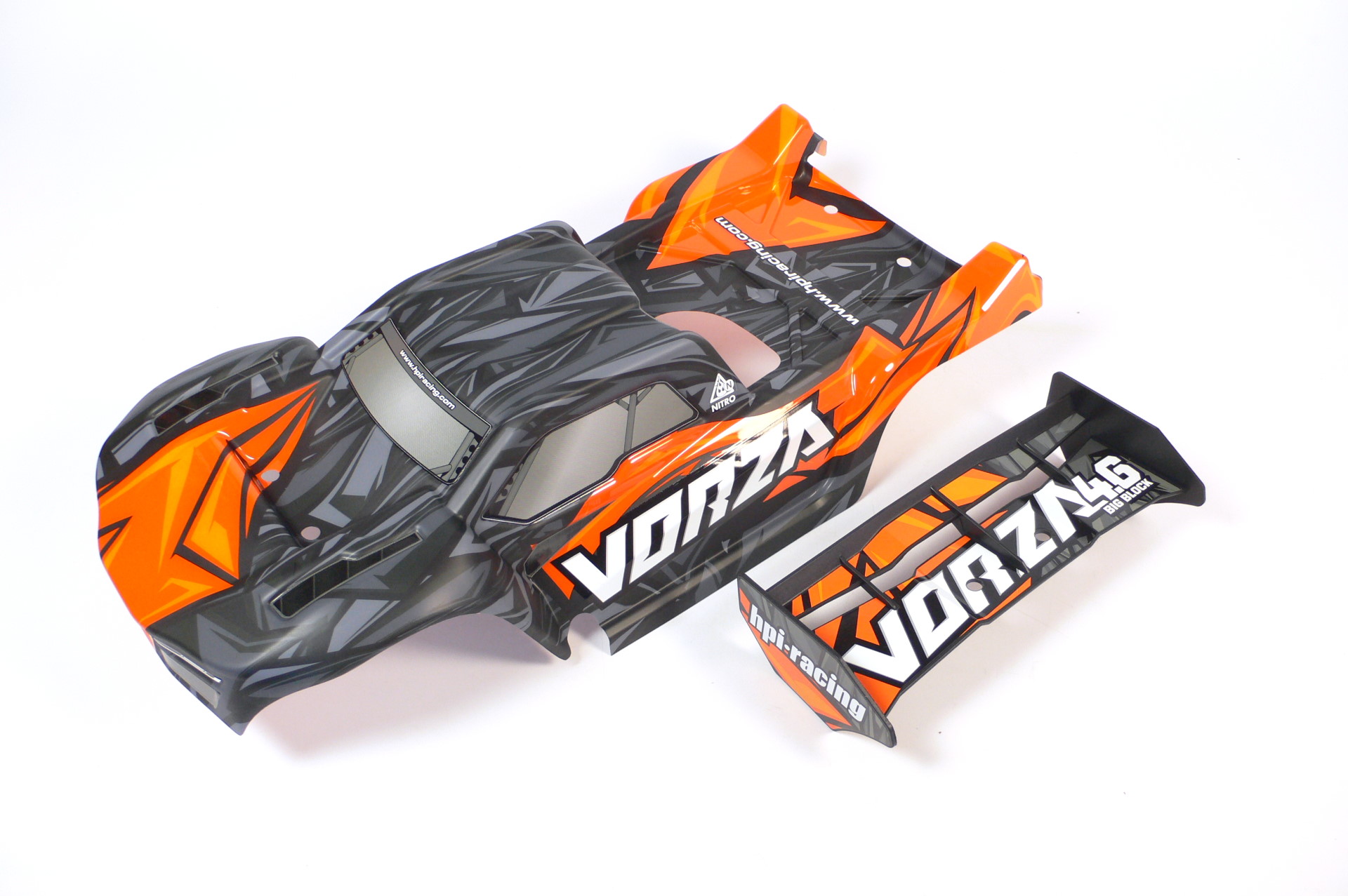 HPI Vorza Nitro Truggy Karosserie 1/8 Orange incl. Heckflügel - Abbildung 1